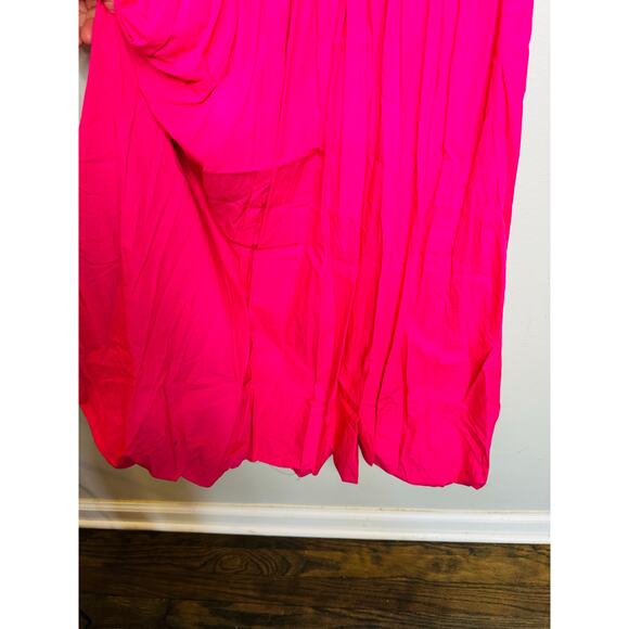 DEREK LAM COLLECTIVE Pink One-Shoulder Drop Waist Bubble Hemline Dress Size XS - Picture 10 of 14